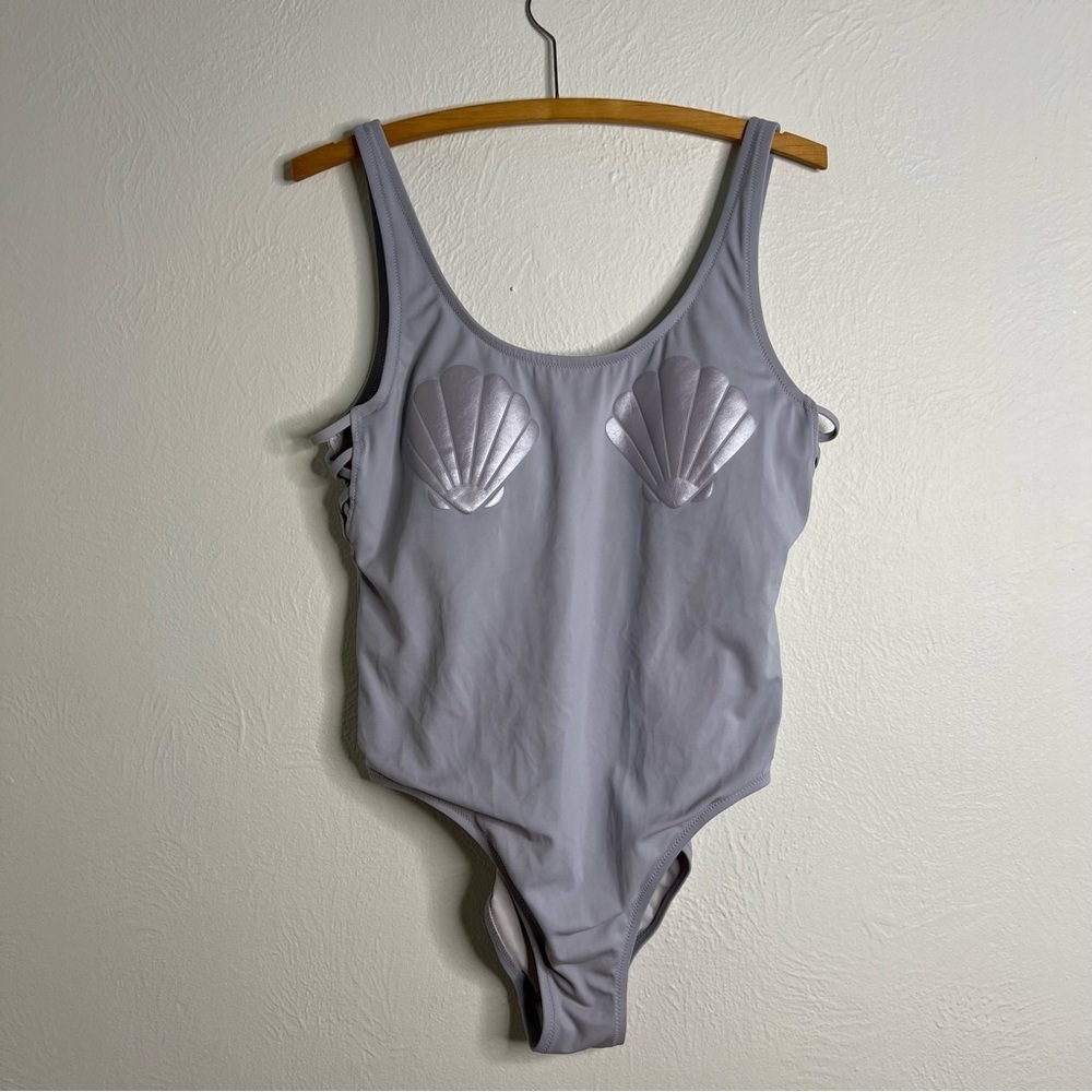 PINK Victoria's Secret Seashell Scoop Neck Crisscross Side Strap Swimsuit Size L